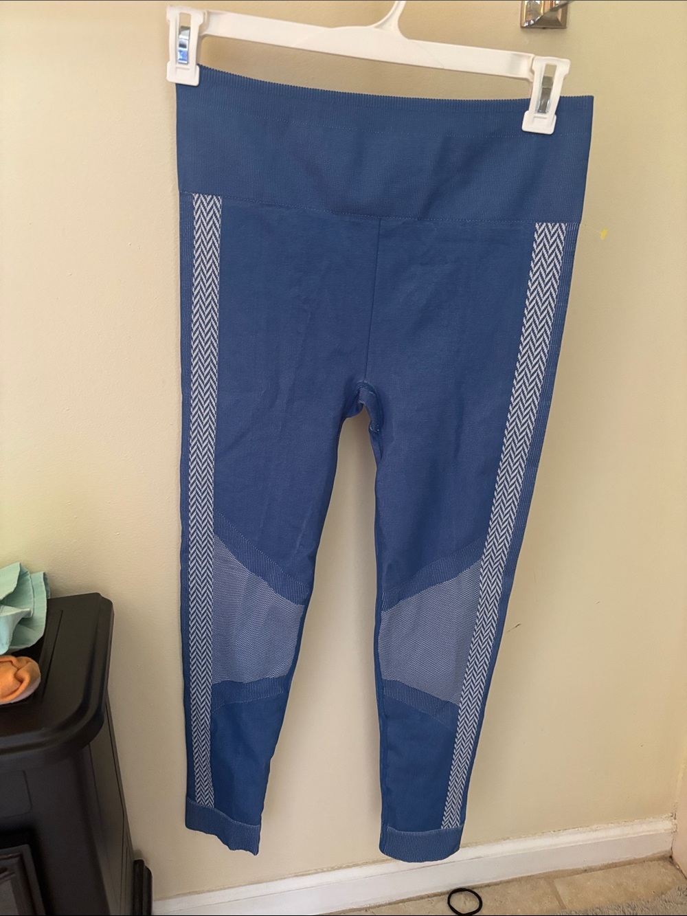 Fabletics Royal Blue High-Waist Leggings with Chevron Accent